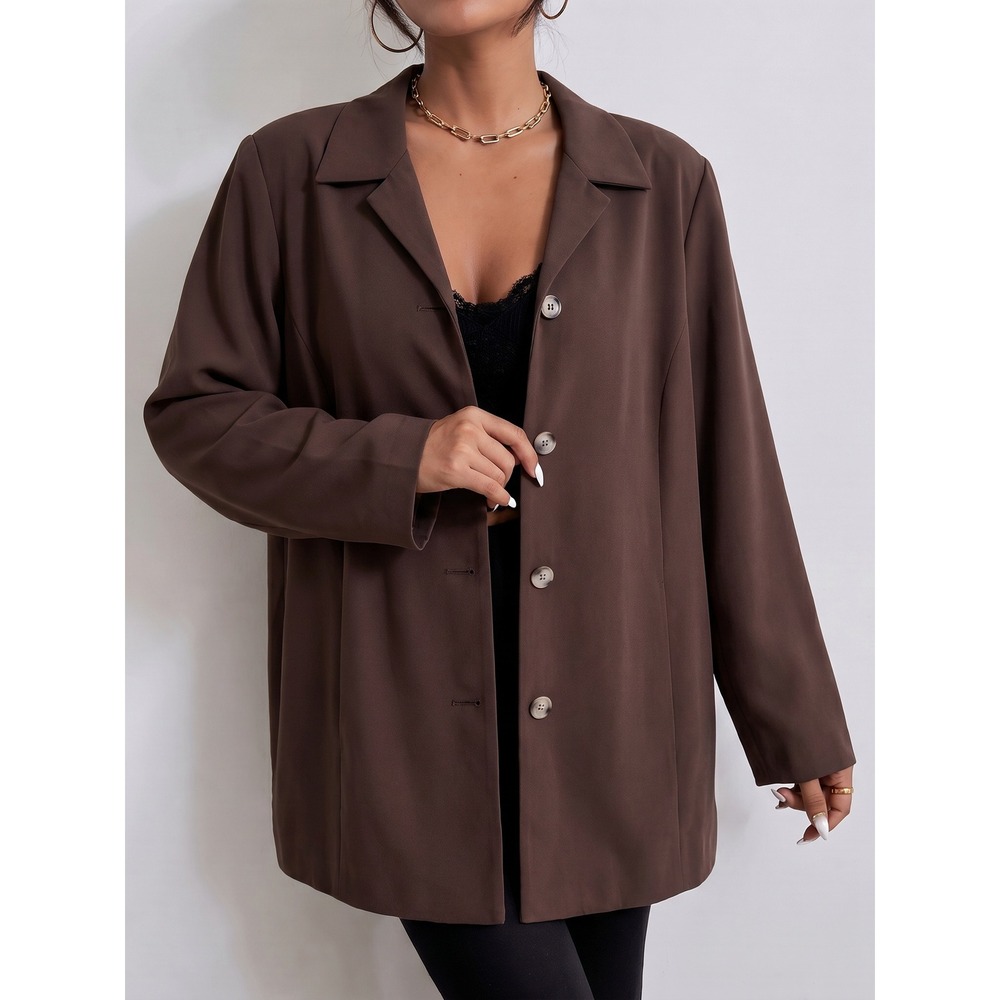 J.Jill Button Front Stretch Jacket Dark Roast Brown Office NWT size 8